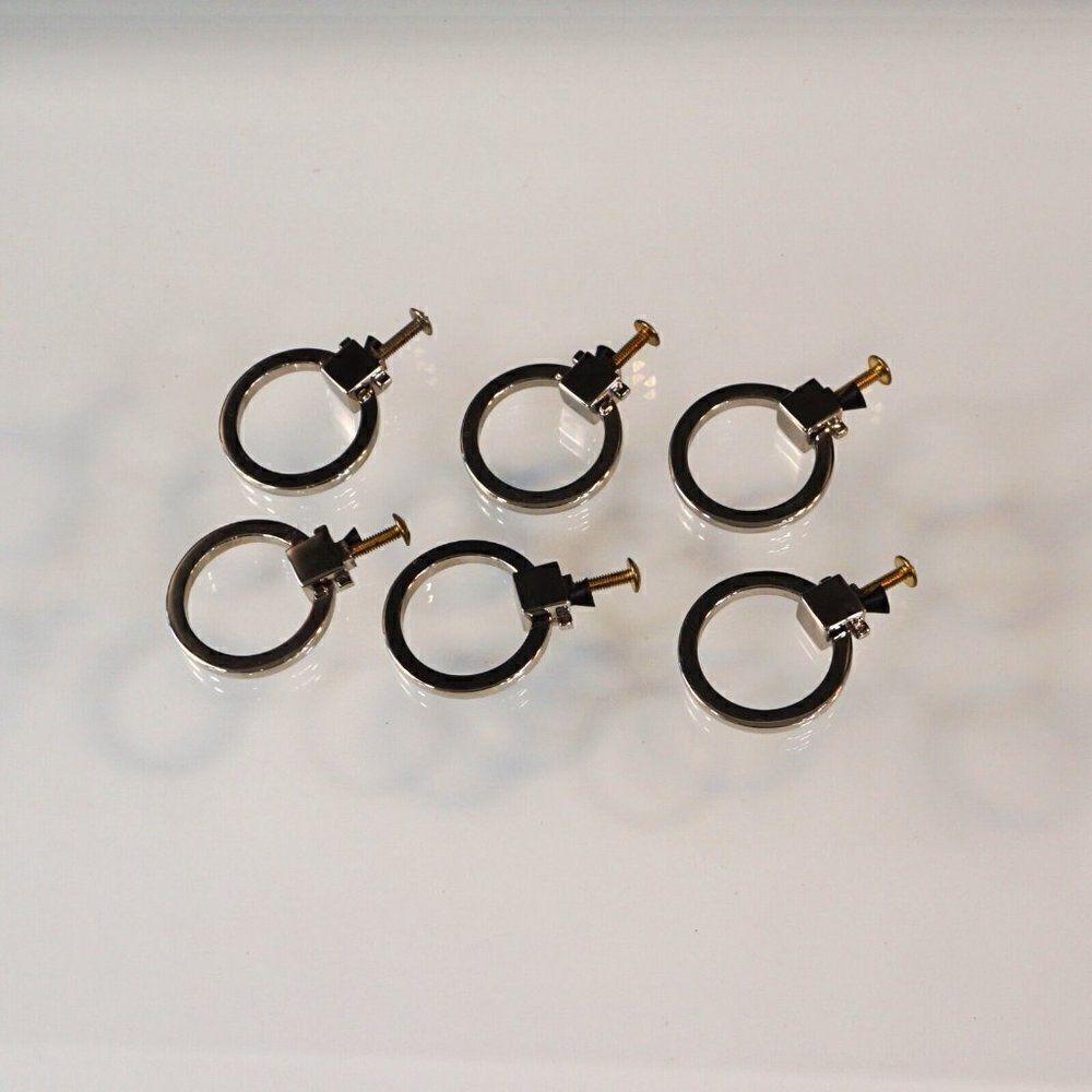 Cabinet Knob Drawer Ring Pull Handle Wardrobe Dresser Round Hardware Set Of 6